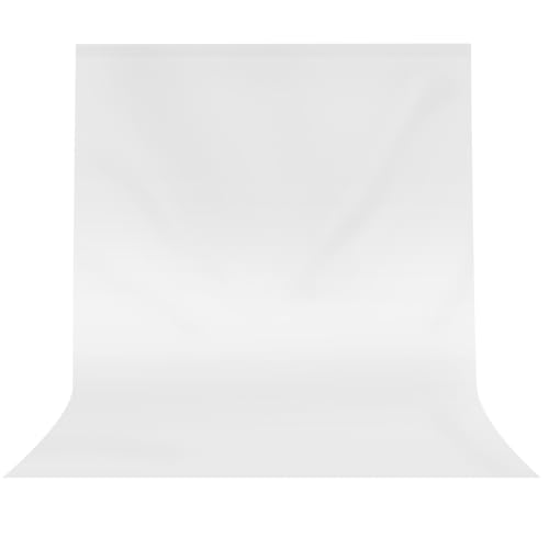 JEBUTU Fotohintergrund Weiß, 2x3m (6,5x9,8ft) Foto Hintergrund, Großer Faltbare Fotografie Hintergrund Weiß Waschbares Polyester für Photo Video Studio, Fernsehen, Zoom, YouTube