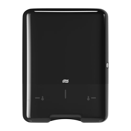 Tork 553008 Spender für H3 Zickzack und Lagenfalz Handtücher im Elevation Design / Papiertuchspender für hygienische Einzeltuchentnahme in Schwarz