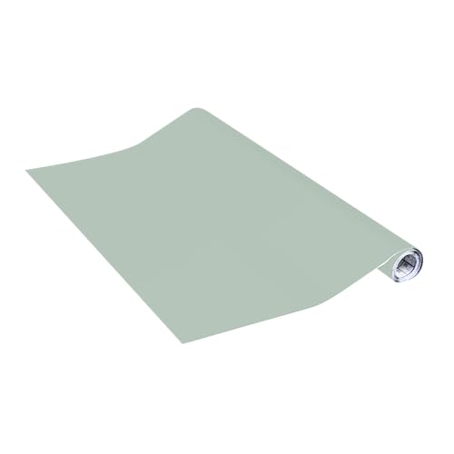 Venilia Möbelfolie selbstklebend, Uni Matt, Salbeigrün, 45 cm x 2 m, PVC, langlebig, einfache Entfernung, hitzebeständig, reißfest, 56118