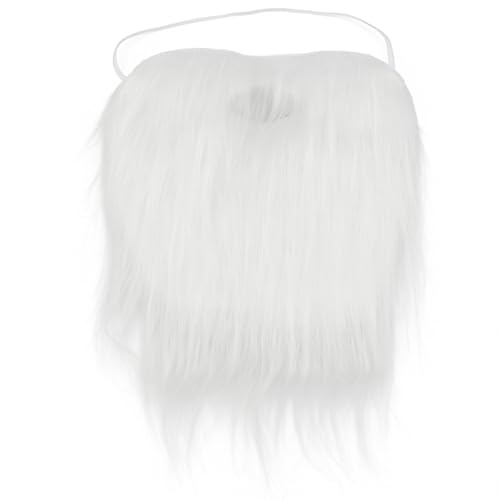 Weihnachtsmann Bart Weißer, künstlicher Bart, Nikolaus Beard mit Spannband, Kunstbart, Bequem und Einfach zu Tragen, für Verkleidung, Weihnachten, Halloween, Party