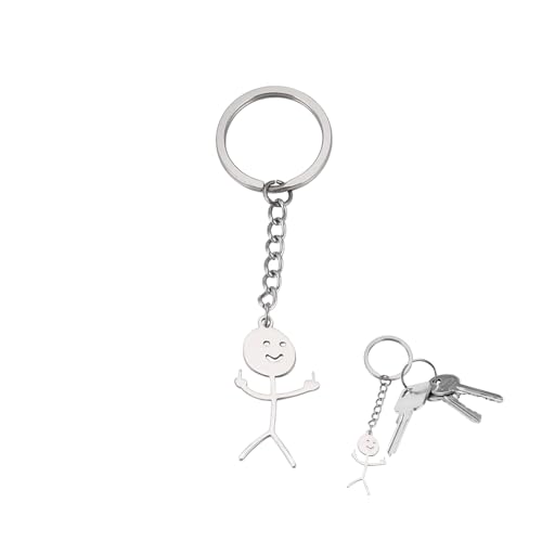 Schlüsselanhänger Lustig,Auto Schlüssel Kleine Anhänger Lustige Geschenke Mittelfinger Kleiner Skeleton Mann Smiley Witzig Schlusselanhang,Nettes Middle Finger Schlussel,für Interessanter Keychain