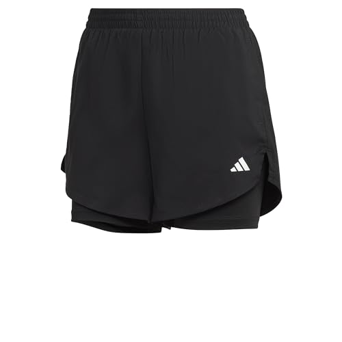 adidas Damen AEROREADY Made for Training Minimal Two-in-One Shorts, Black / White, S