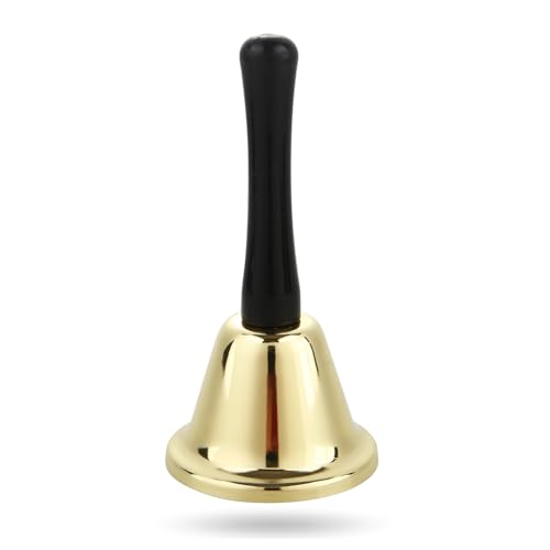 Nikolausglocke - Weihnachtmannkostüm Accessoire - Weihnachtsglocke Gold - Glocke für Weihnachten & Advent für Nikolaus