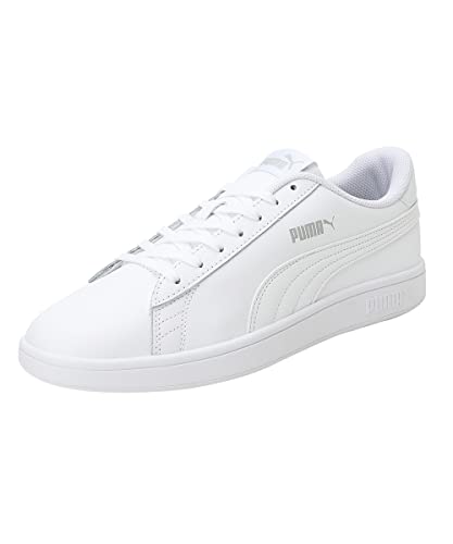 PUMA Unisex Puma Smash v2 L Low-Top, Puma White-Puma White, 44.5 EU