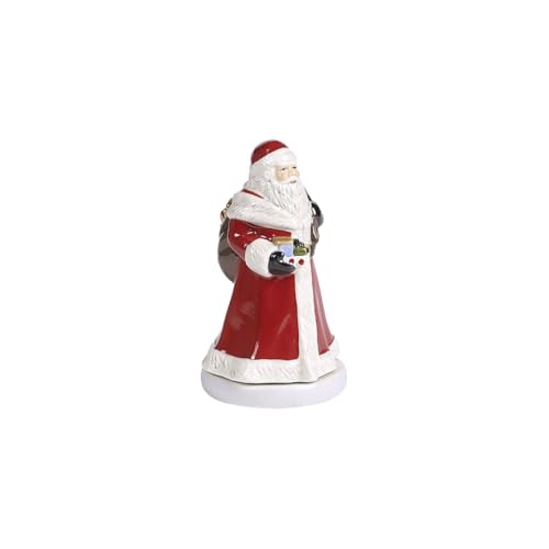 Villeroy & Boch Nostalgic Melody Santa, dekorative Weihnachtsmann-Figur aus Hartporzellan, drehend, Metall, Kunststoff, bunt