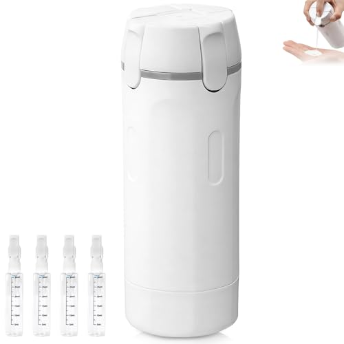 4 in 1 Reisespender Refillable, Reiseflaschen zum Befüllen, Tragbare Reise Flaschen zum Befüllen, Travel Bottles, Reise Gadgets Flugzeug Spender für Shampoo Creme Spülung Körperpflege