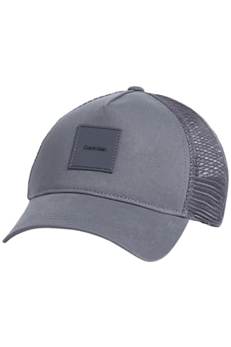 Calvin Klein Herren Cap Tonal Patch Trucker aus Baumwolle, Grau (Iron Gate), Einheitsgröße