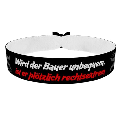 Wird der Bauer umbequem - Stoffarmband aus Satin - Robuste & langlebige Bauernprotest Armbänder - Handgefertigtes modisches Accessoire - Unisex Geschenk für Landwirte - Umweltbewusstes Armband