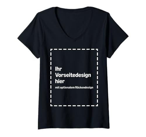 Damen-T-Shirt mit V-Ausschnitt – individuell bedruckt auf Vorder- und Rückseite