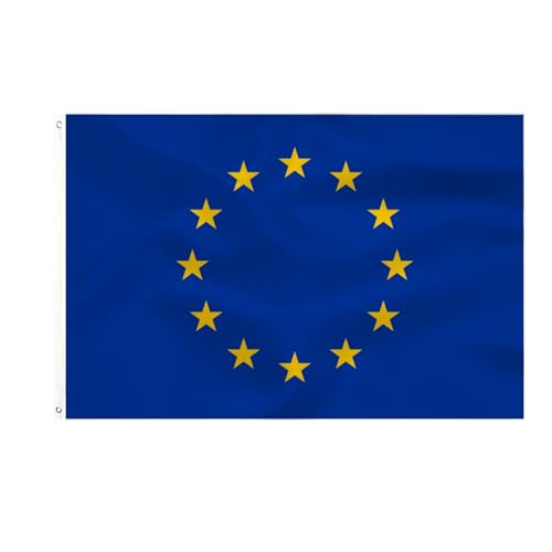 Europa Flagge European Union FLAG 90 x 150 cm- EU Flagge Polyester leuchtenden Farben mit Messing-Ösen