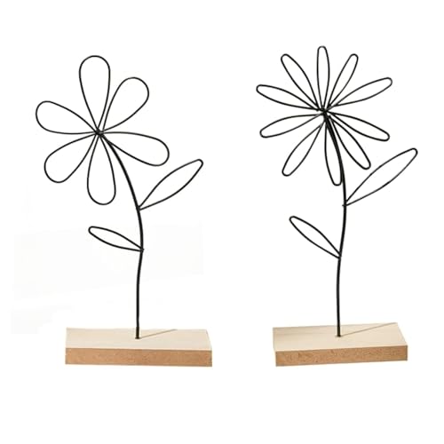 Aufsteller Blumen Vögel Deko Metall Gold,Deko Frühling Innen Holzdeko Hinstellendeko Fensterbank ,Osterdeko Wohnzimmer Deko Wohnzimmer Modern Deko Esstisch Tischdeko (1, 2er Set Aufsteller Blume)