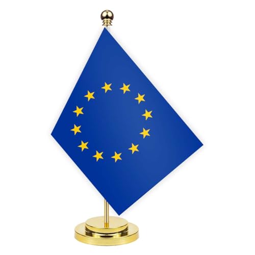 Europäische Union Schreibtisch Flagge, 30cm großes kleines EU-BürgerEU-Bürger Banner im Freien, winziges Drucken Dekor für Büro Home Tisch desk european union