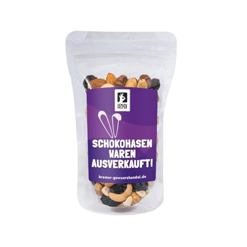 Bremer Gewürzhandel GeNUSSmischung Schokohasen waren ausverkauft, Nussmix, Studentenfutter mit Spruch, zu Ostern, 175g