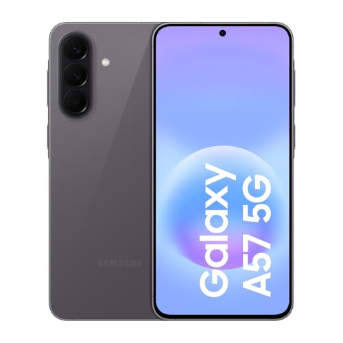 Samsung Galaxy A57 5G, Schlankes AI-Smartphone, Awesome Intelligence, 128 GB Speicherplatz, 50 MP Weitwinkel-Kamera, Bis zu 2 Tage Akkulaufzeit, IP68, Awesome Gray, 2,5 Jahre Herstellergarantie