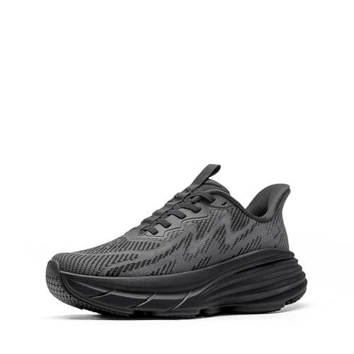 ALLSWIFIT Damen Slip-On Walking Schuhe Hands-Free Dämpfung Lauf Tennis SwiftPlush rutschfeste Bequeme Workout Fitness Sportliche Mode Sneakers,Size 41.5,Schwarz,AWUMRS2512