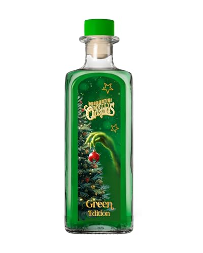 Quarantini Christmas Gin Grün 500ml | Premium Weihnachts Gin 42% Vol. mit aromatischen Botanicals aus Waldmeister, grüner Apfel, Honig, Vanille, Zimt & Zitrone | 1x 500 ml