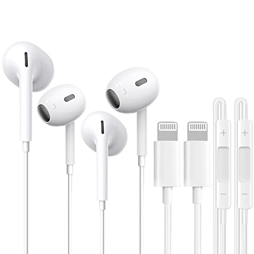 Tech Sense Lab 2Pack In-Ear Kopfhörer für,Kopfhörer mit Anschluss HiFi Stereo Ohrhörer mit Kabel und Mikrofon Kompatibel mit