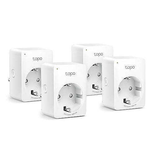 TP-Link Tapo P100 Smart WLAN Steckdose,Alexa Steckdose 4er Pack, Smart Home WiFi Steckdose, Alexa Zubehör,funktioniert mit Alexa,Google Home,Tapo App, Sprachsteuerung, Mini