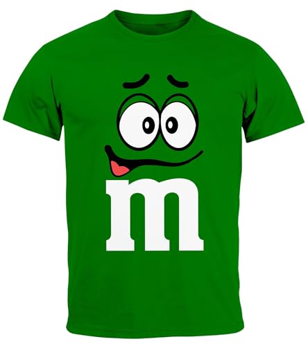 MoonWorks® Herren T-Shirt Fasching Karneval M Aufdruck Gruppen- Kostüm Verkleidung Last Minute Faschingskostüme Männer Funshirt 3 grün L