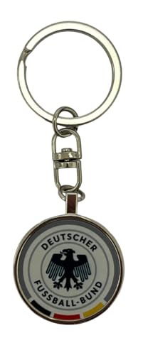Schlüsselanhänger Deutschland Nationalmannschaft 3D Fußball Miniatur Logo Doppelseitig EM 2024 Fanartikel Offizielles DFB Lizenzprodukt Sport Merchandise Germany EURO Europameister Keyring-Chain