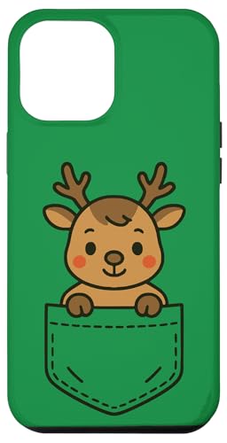 Niedliches Rentier Pocket Pal Funny Santa's Rentier Weihnachten Hülle für iPhone 12 Pro Max