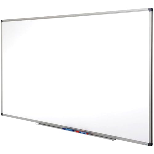 Mob Magnetisches Whiteboard 90x60cm mit Alurahmen und abnehmbare Stiftablage für Büro, Heim und Schule, Magnettafel Kratzfest und trocken abwischbar | Magnetboard in Hoch- oder Querformat