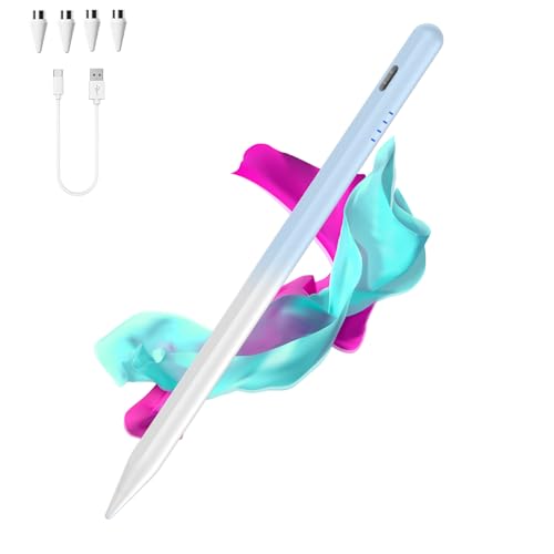 Tablet Stift for Android, Type-C Stylus Pen mit 4 Pom Tips,Magnetic Touchscreen Stifte Kompatibel mit Samsung/Huawei//Lenovo/Mi/Vivo und Anderen Android Smartphone und Tablet Geräten-Verlauf Blau