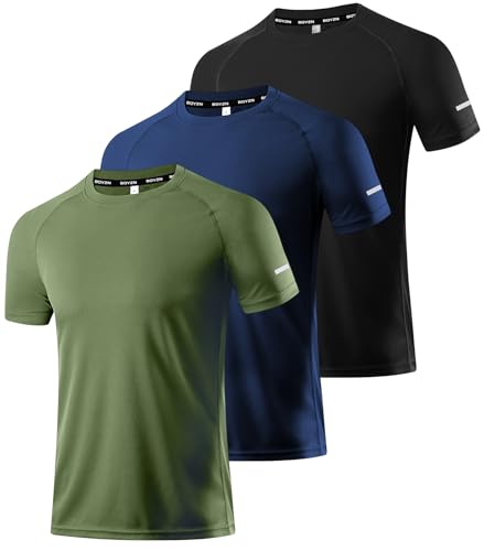Boyzn 3er Sport T-Shirt Herren Kurzarm für Laufen und Intensives Training – Hochatmungsaktives, Schnelltrocknendes Funktionsshirt mit Optimalem Feuchtigkeitstransport 3P15-M