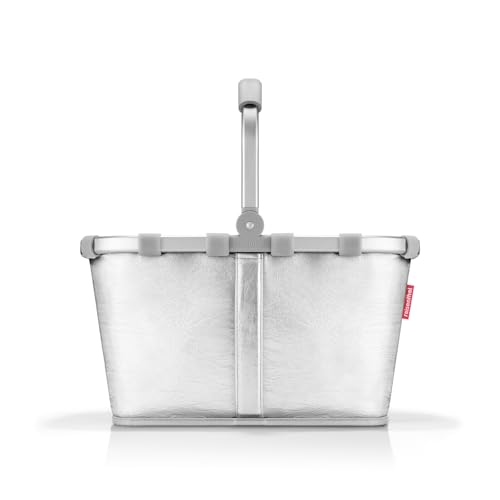 reisenthel carrybag silver crackle – Stabiler Einkaufskorb mit viel Stauraum und praktischer Innentasche – Elegantes und wasserabweisendes Design