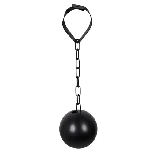 Boland 00621 - Fußfessel, Größe ca. 12 x 30 cm, aus Kunststoff, schwarz, Gefangener, Häftling, Kostüm, Karneval, Mottoparty