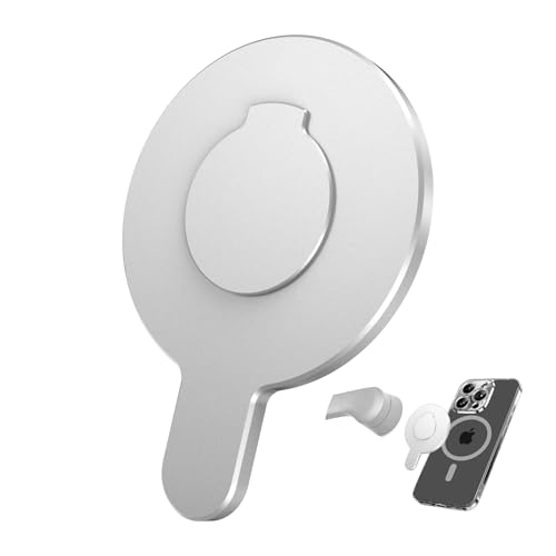 CloudValley Magnetische Ring-Halterung für DJI OM Smartphone Gimbal – Kompatibel mit OM 7P/7/6/5/4/4 SE, OM5 & OM4 SE Stabilisator – Mobile Zubehör für DJI Osmo,Silbernes Metall
