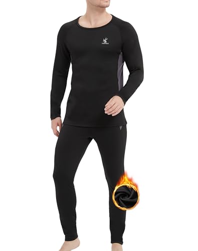 Thermounterwäsche Herren Set Warme Skiunterwäsche Herren Atmungsaktiv und Thermo Lange Unterwäsche Funktionsunterwäsche für Männer bei Winter und Sport