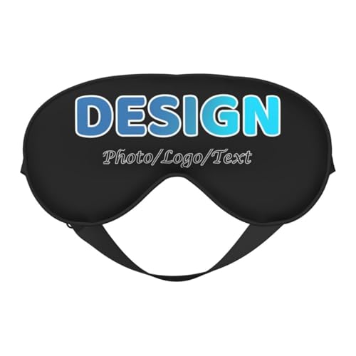 Personalisierte Schlaf Augenmaske für Frauen Männer, Personalisierte Schlaf Shade Weiche Augenbinde Augenmaske mit Foto und Text Blackout Augenschutz mit verstellbarem Band für Nacht Schlaf Reise