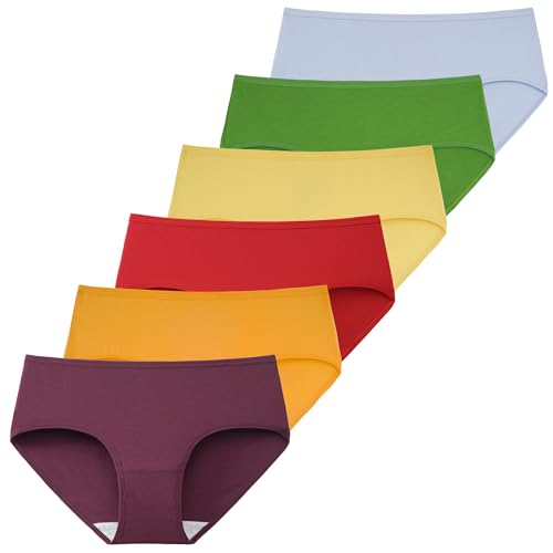 INNERSY Damen Unterhose Baumwolle Unterwäsche, S/38 EU, Neon Mehrfarbig