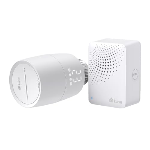 TP-Link Kasa smartes Heizkörperthermostat - WiFi Starter Kit, inklusive 1 Thermostat und 1 Hub, Heizungssteuerung (Kasa App, Geofencing, Fensteröffnungserkennung), Matter, Alexa