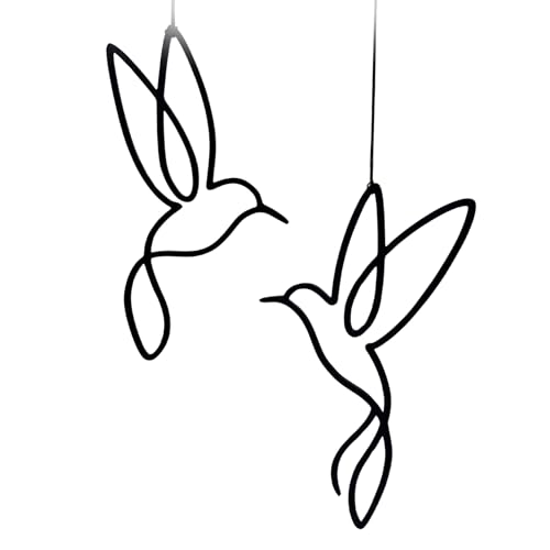 Fensterdeko Tiere zum Aufhängen – Set mit 2 Dekofiguren (Biene, Schmetterling, Libelle, Vogel) – Moderne Wanddeko aus PLA – Fenster-/Raumdeko für Frühling & Sommer (Vogel)