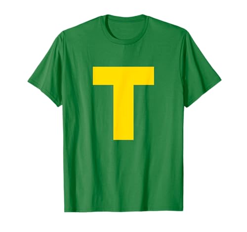 Buchstabe T gelb Streifenhörnchen Kostüm Gruppen Karneval T T-Shirt