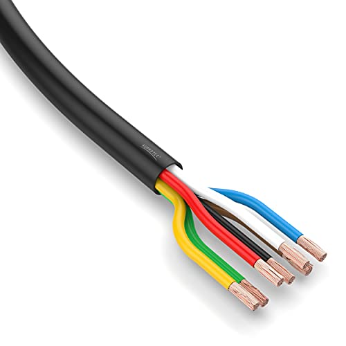 AUPROTEC KFZ Kabel 7x1,5 mm² 5m rund FLRYY I Rundkabel Fahrzeugkabel/Fahrzeugleitung Verschiedene Anwendungen I 7 poliges Kabel für Anhänger geeignet