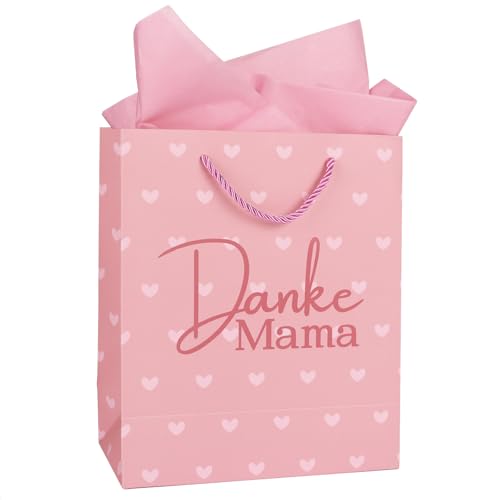 COMOOKA Geschenke für Mama 25x21x10cm Geschenktüte Mama XL Muttertagsgeschenk Geschenkverpackung Geschenktasche Danke Muttertag Geschenk für Mütter Tüte mit Henkel