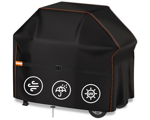 Enzeno Grillabdeckung Wetterfest,Gasgrill Grillabdeckung Regendicht BBQ Grill Schutzhülle Staubdicht Grill Abdeckplane für Weber,Brinkmann,Char Broil(145x61x122cm)
