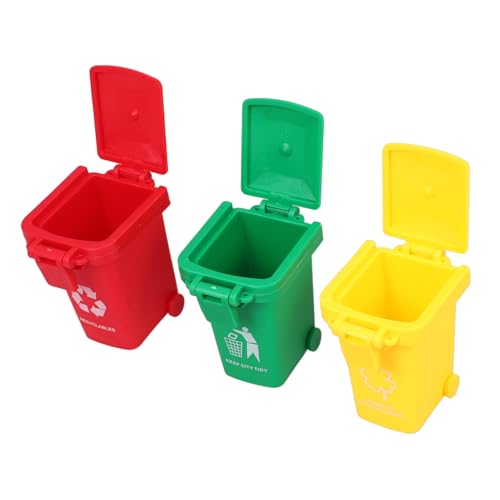 Levemolo 3 Stück Teiliges Mini mülleimer aus Robustem Kunststoff Umweltbewusstes Lernen der Mülltrennung Niedlicher Desktop Organizer für Kindergarten Schule und Puppenhaus