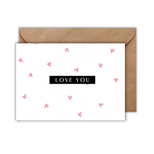 Valentins Tag Karte mit Umschlag - Geschenkkarte zum Valentinstag 