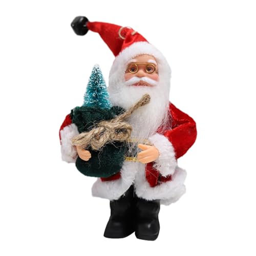 Enjoyaa Realistische Weihnachtsmann-Figur, Stehend, Traditionell, Rot, 19 cm - Weihnachtsdekoration für Tisch, Zuhause, Party