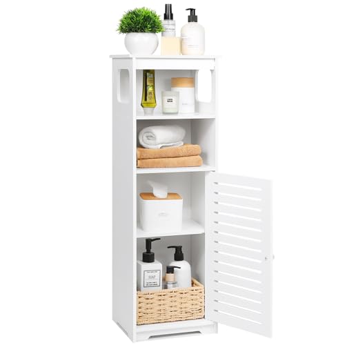 UTOKON Wasserdichter Badezimmerschrank, weißer Boden, stehender Aufbewahrungsschrank, Heimaufbewahrung, Möbelregal, geeignet für WC, Schlafzimmer, Küche, Wohnzimmer (SD)