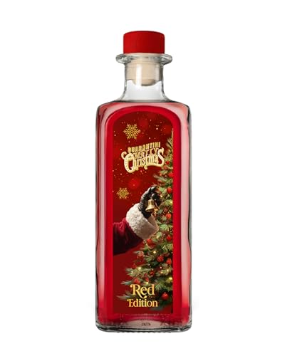 Quarantini Christmas Gin Rot 500ml | Premium Weihnachts Gin 42% Vol. mit aromatischen Botanicals aus kandiertem Apfel, Vanille, Orange, Zimt & Ahornsirup | 1x 500 ml