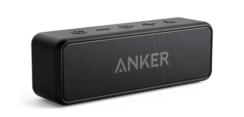 Anker SoundCore 2 Bluetooth Lautsprecher, Fantastischer Sound, Enormer Bass mit Dualen Bass-Treibern, 24h Akku, Verbesserter IPX7 Wasserschutz, Kabelloser Lautsprecher für iPhone, galaxy usw.(Schwarz)