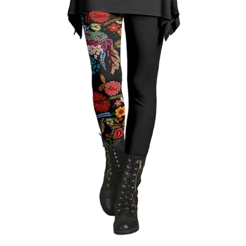 IUYTYSER Bauch Beine Po Fisch Leggings Damen 3/4 Lang Elegancee Schwarz Braune Gestreifte Strumpfhose Laufhose