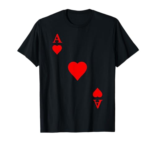 Spielkarte Herz Ass Poker Kartenspiel Karneval Kostüm T-Shirt
