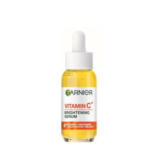 Garnier SkinActive Vitamin C Brightening Serum gegen dunkle Flecken, Gesichtsserum mit Vitamin C, Niancinamid und Salicylsäure, Für ebenmäßig strahlenden Teint, Für jeden Hauttyp, 1 x 30 ml