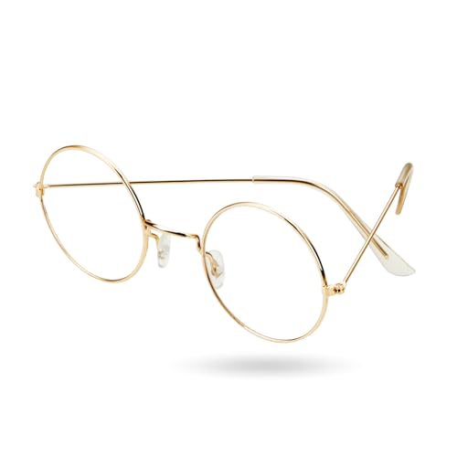 MERRYXMAS Nikolausbrille rund - Kostümbrille Brille- Zauberer & Nikolaus Accessoire für Weihnachten - Weihnachtsmannbrille Brille Nikolaus rund für Nikolauskostüm, Weihnachtsmannkostüm - Verkleidung